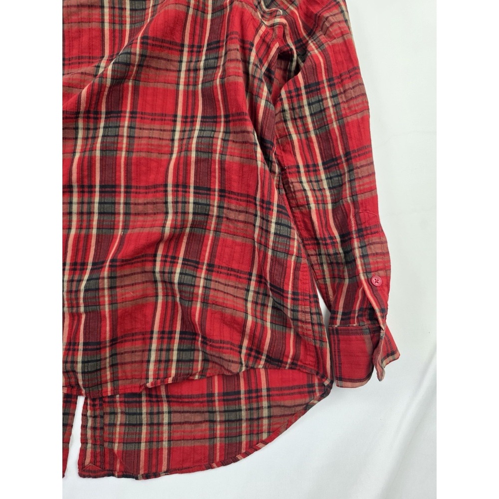 Lauren Ralph Lauren Plaid Shirt Red Cotton Button Up 2X‎ Preppy Classic - Picture 12 of 16